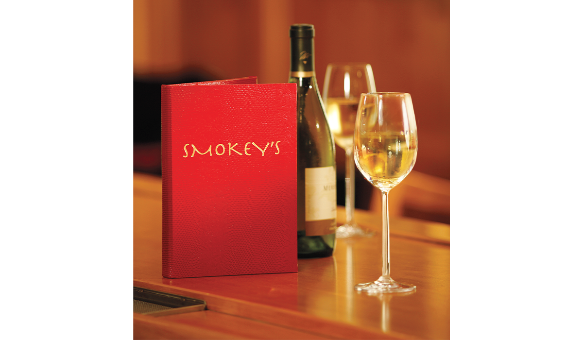 Complement your dinner with a fine wine from Smokey's wine cellar.